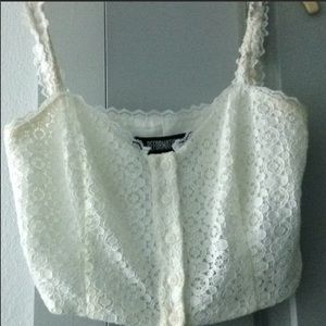 REFORMATION white lace crop top